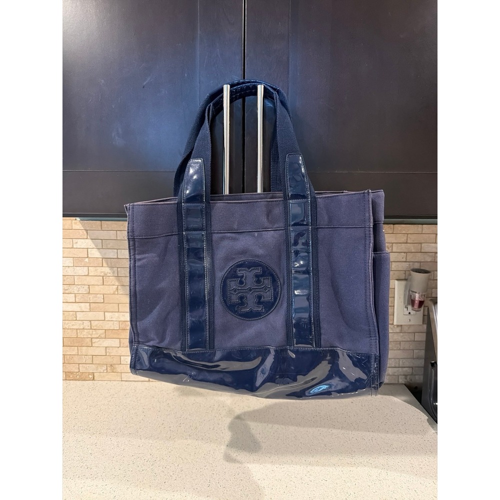 Tory Burch Black Patent Tote Bag